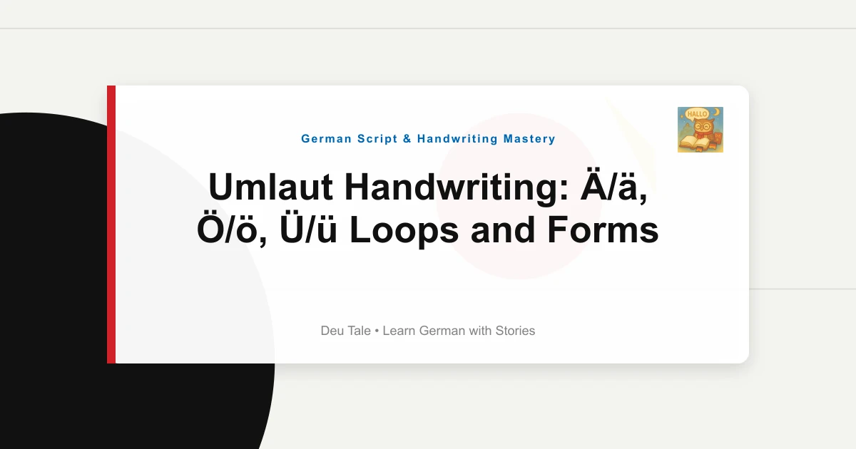 Umlaut Handwriting: Ä/ä, Ö/ö, Ü/ü Loops and Forms
