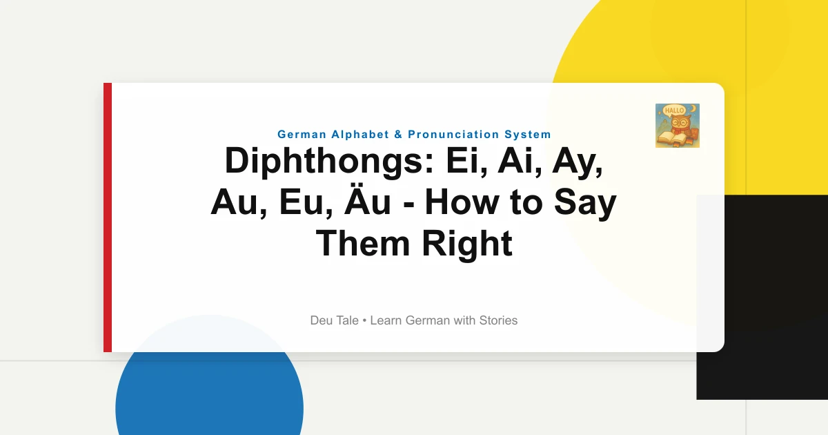 Diphthongs: Ei, Ai, Ay, Au, Eu, Äu - How to Say Them Right