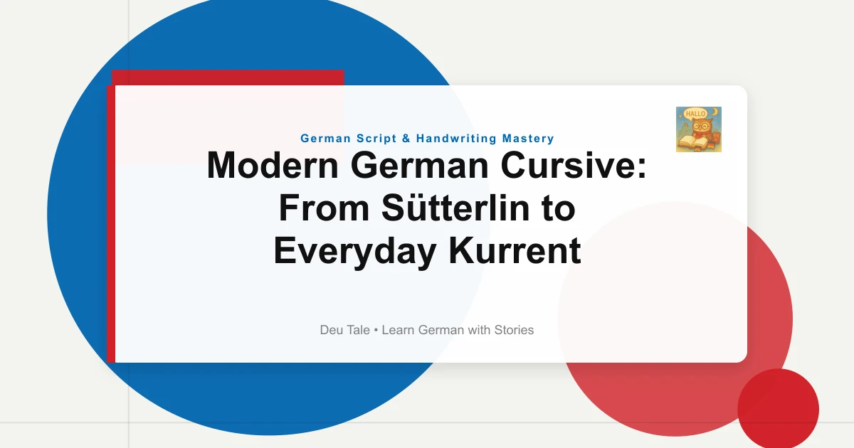 Modern German Cursive: From Sütterlin to Everyday Kurrent