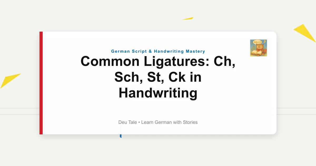 Common Ligatures: Ch, Sch, St, Ck in Handwriting