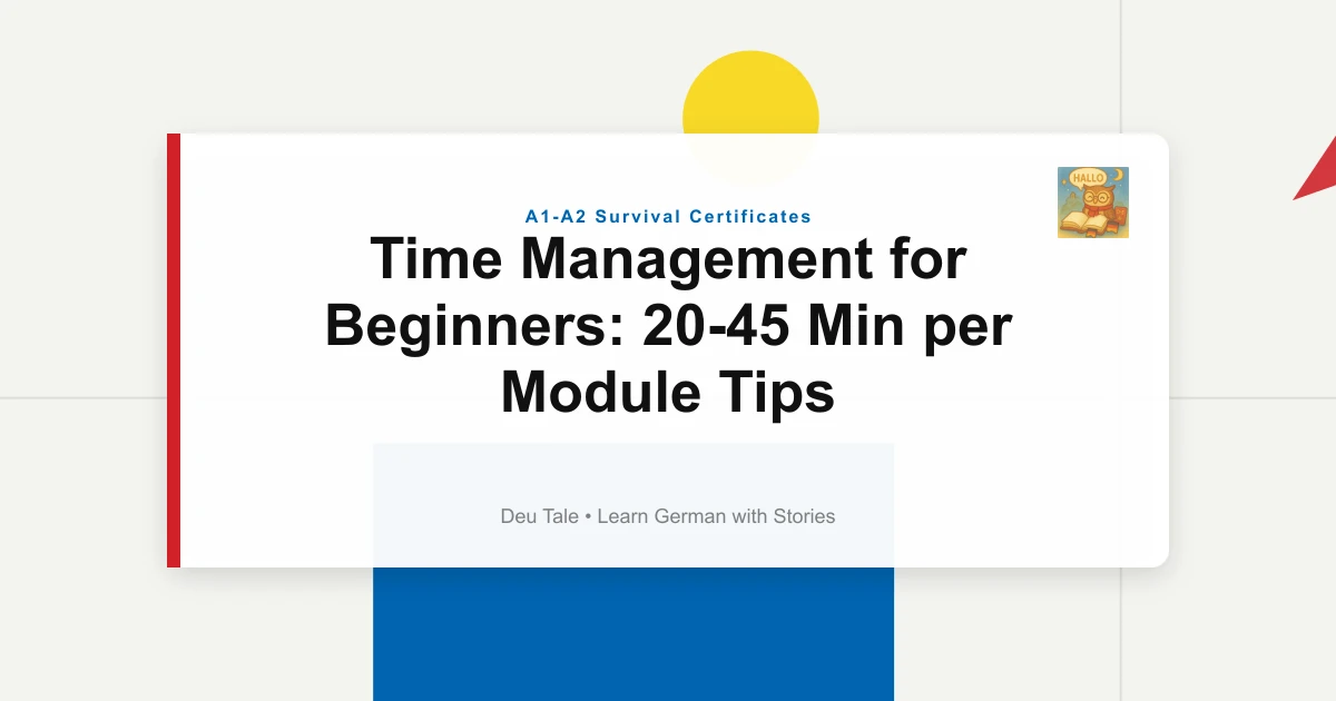 Time Management for Beginners: 20-45 Min per Module Tips