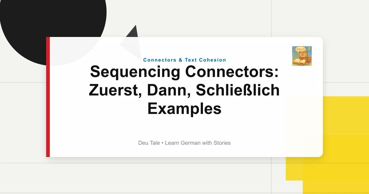 Sequencing Connectors: Zuerst, Dann, Schließlich Examples
