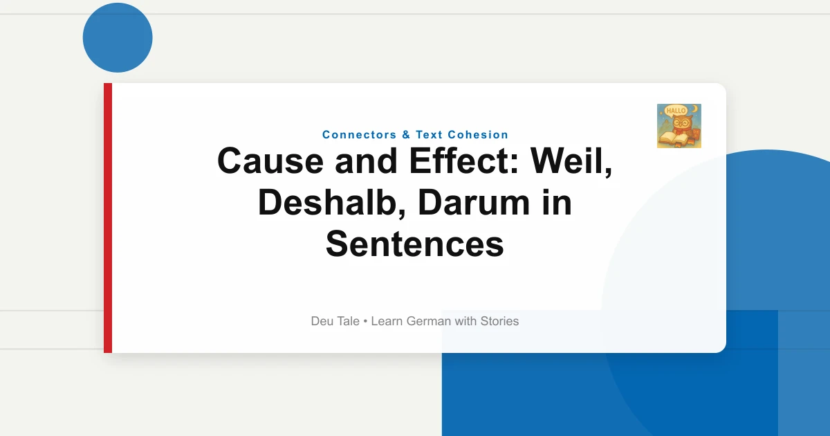 Cause and Effect: Weil, Deshalb, Darum in Sentences