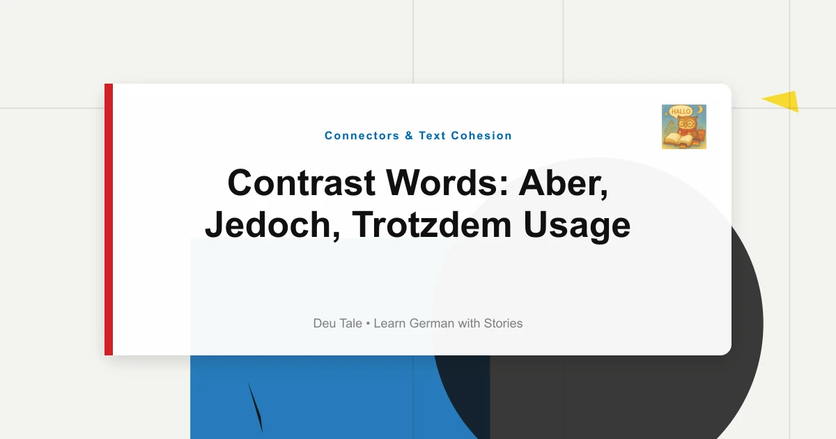 Contrast Words: Aber, Jedoch, Trotzdem Usage