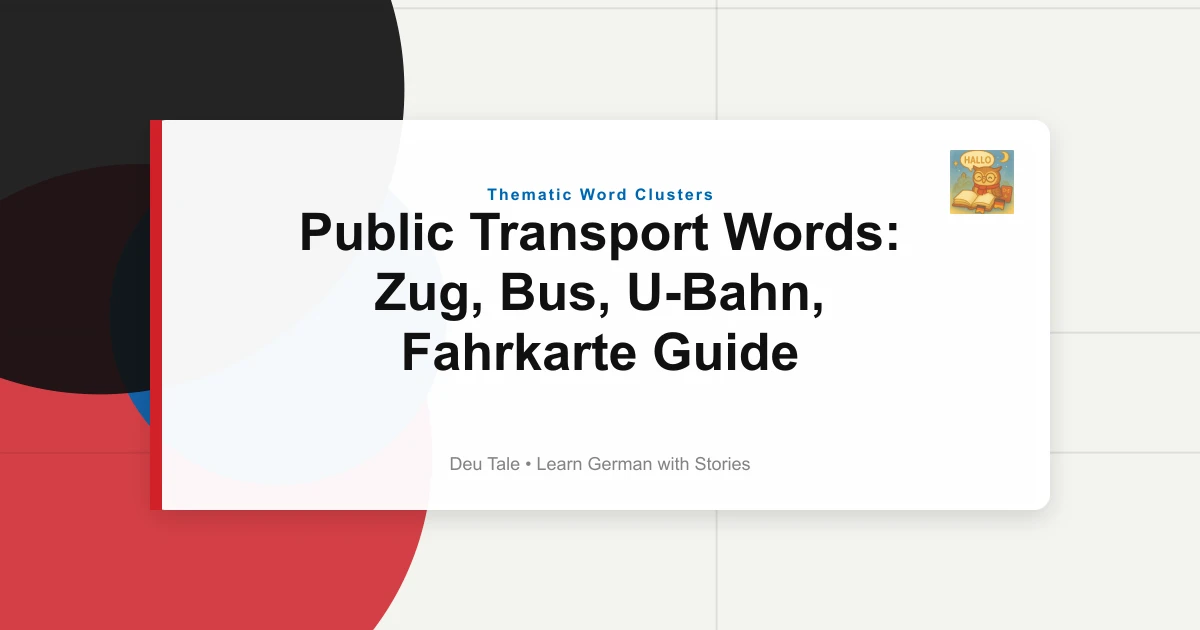 Featured image for Public Transport Words: Zug, Bus, U-Bahn, Fahrkarte Guide