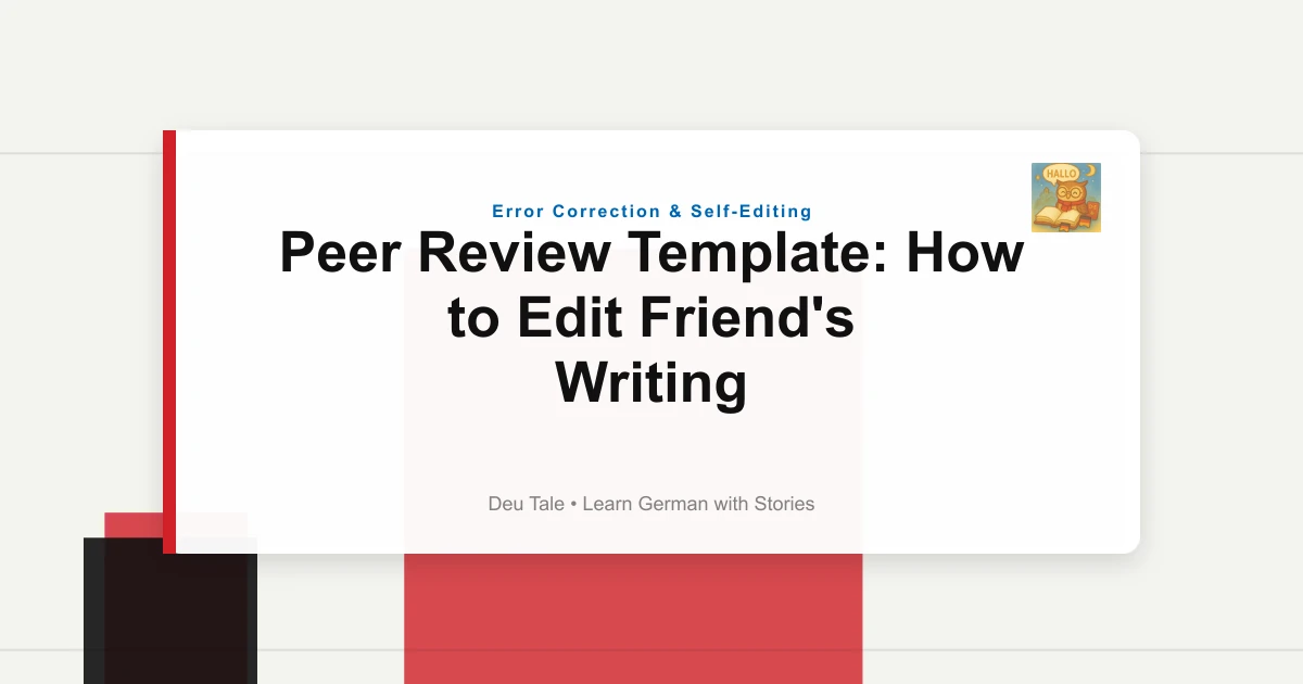 Peer Review Template: How to Edit Friend's Writing 