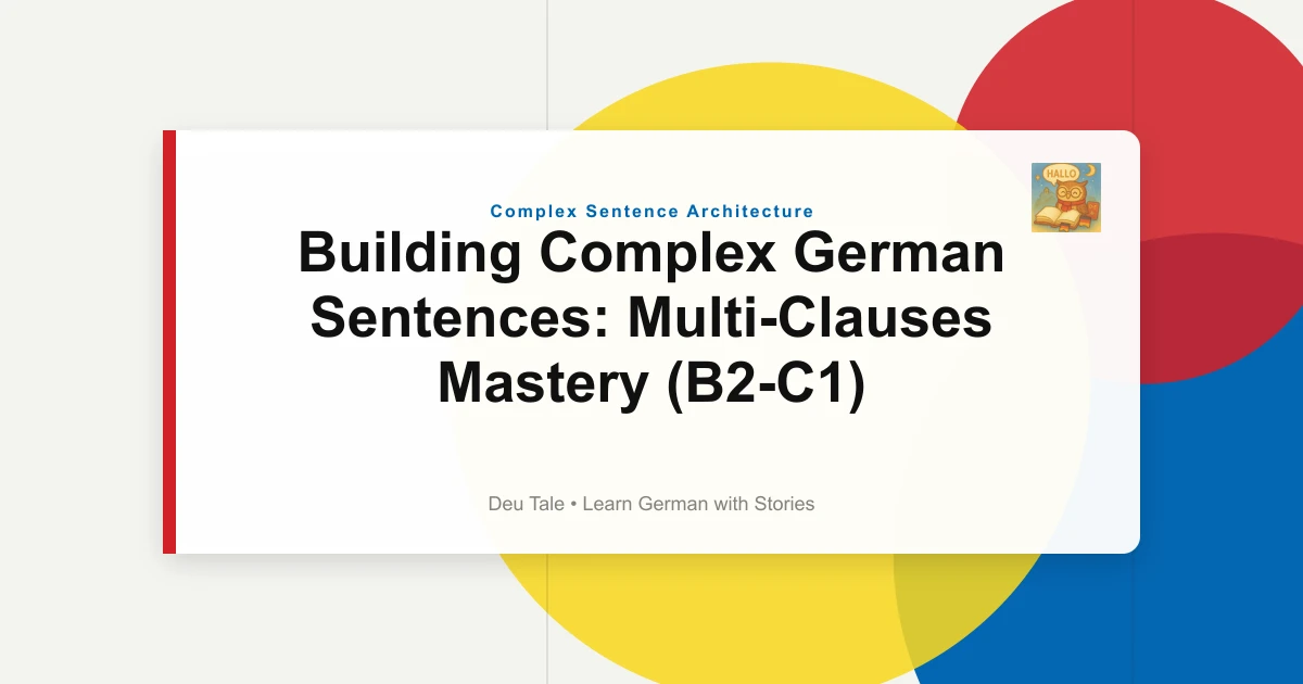 Building Complex German Sentences: Multi-Clauses Mastery (B2-C1)