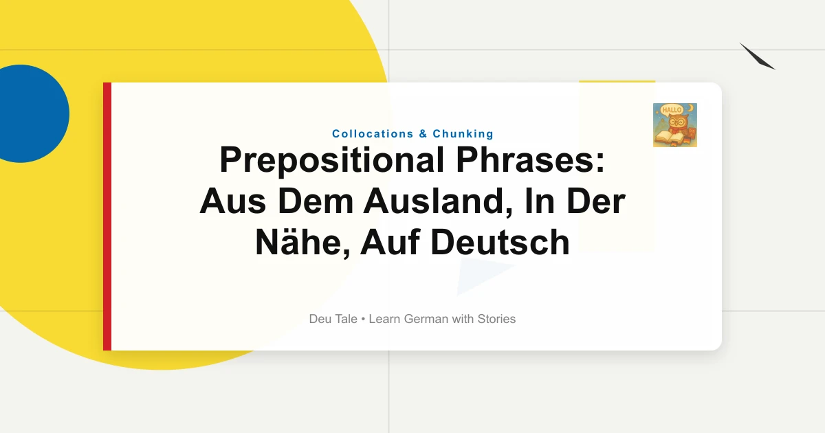 Prepositional Phrases: Aus Dem Ausland, In Der Nähe, Auf Deutsch