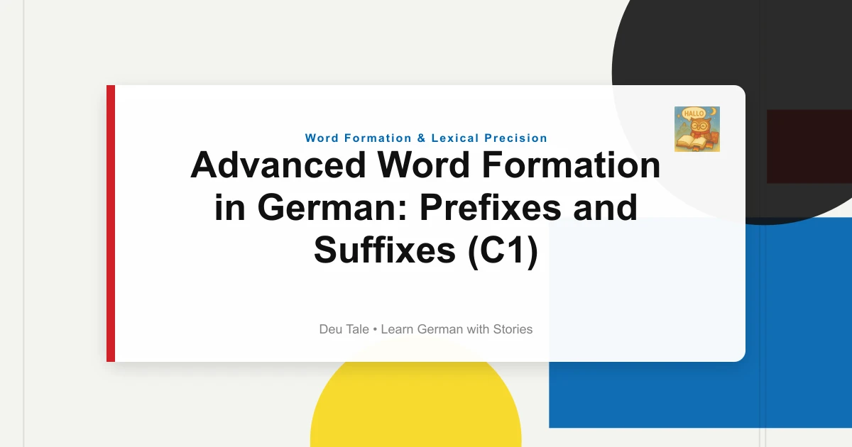 Advanced Word Formation in German: Prefixes and Suffixes (C1)