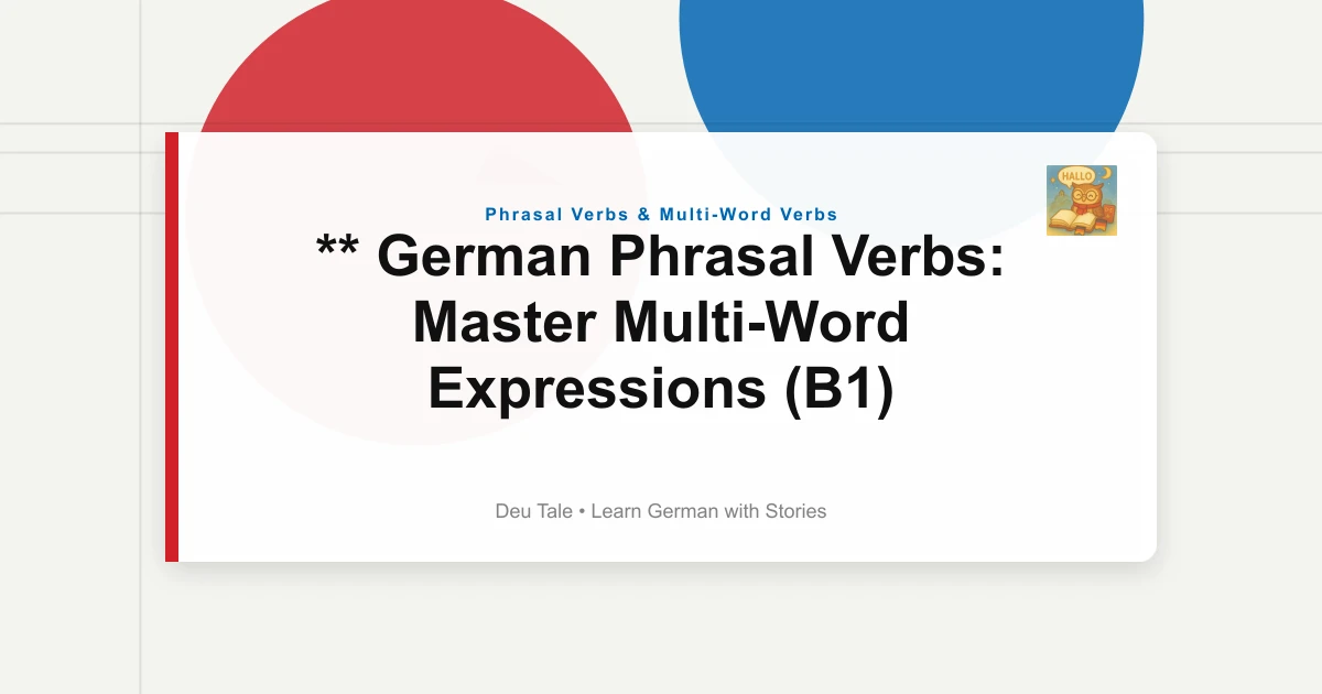 ** German Phrasal Verbs: Master Multi-Word Expressions (B1)