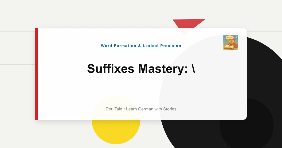 Suffixes Mastery: "-bar", "-lich", "-haft", "-mäßig" Rules