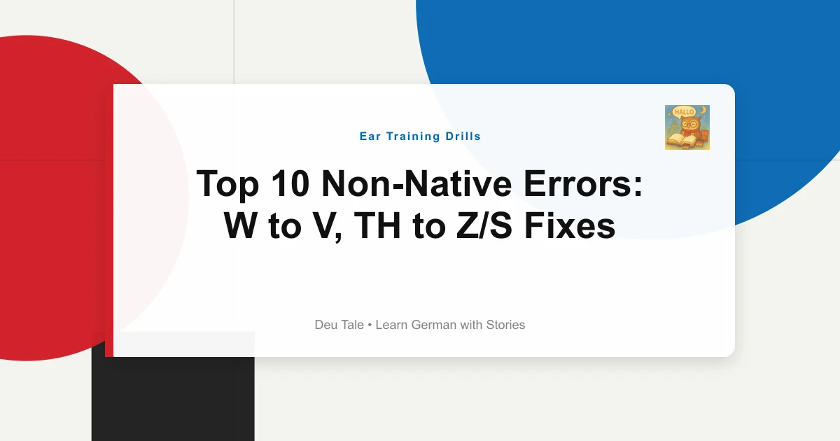 Top 10 Non-Native Errors: W to V, TH to Z/S Fixes