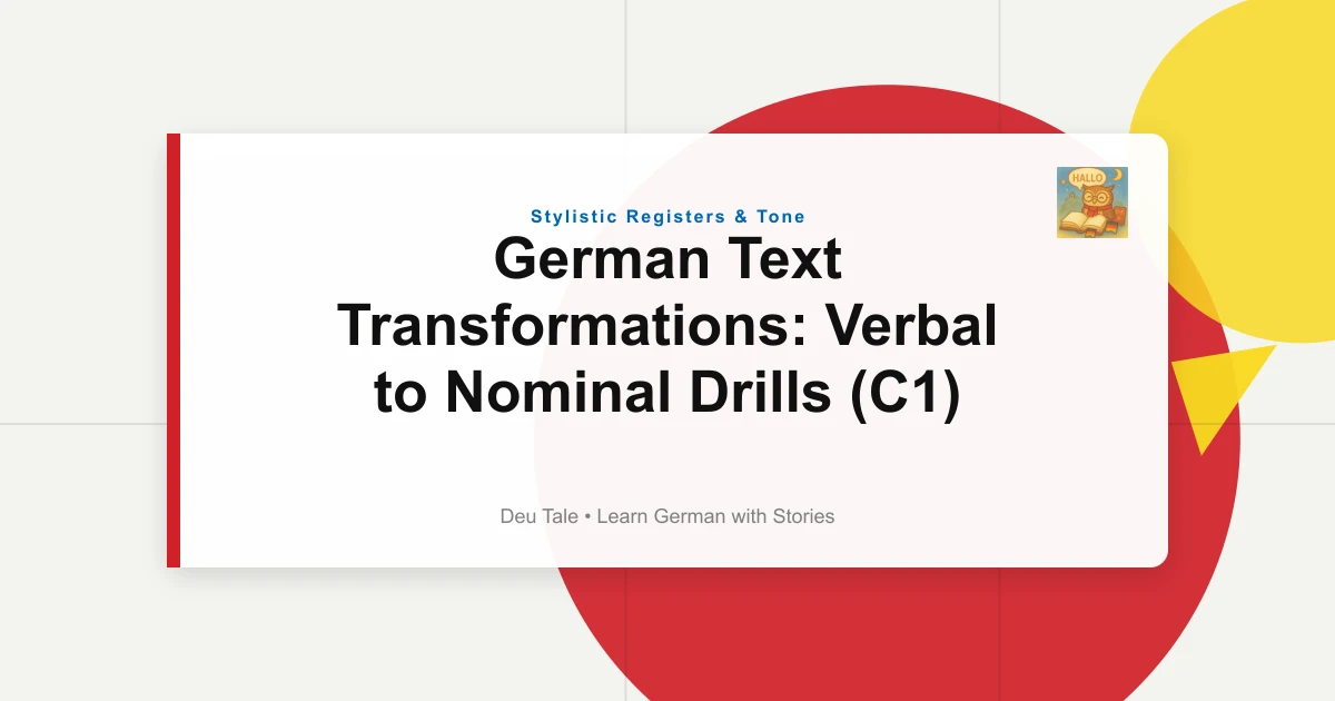 German Text Transformations: Verbal to Nominal Drills (C1)