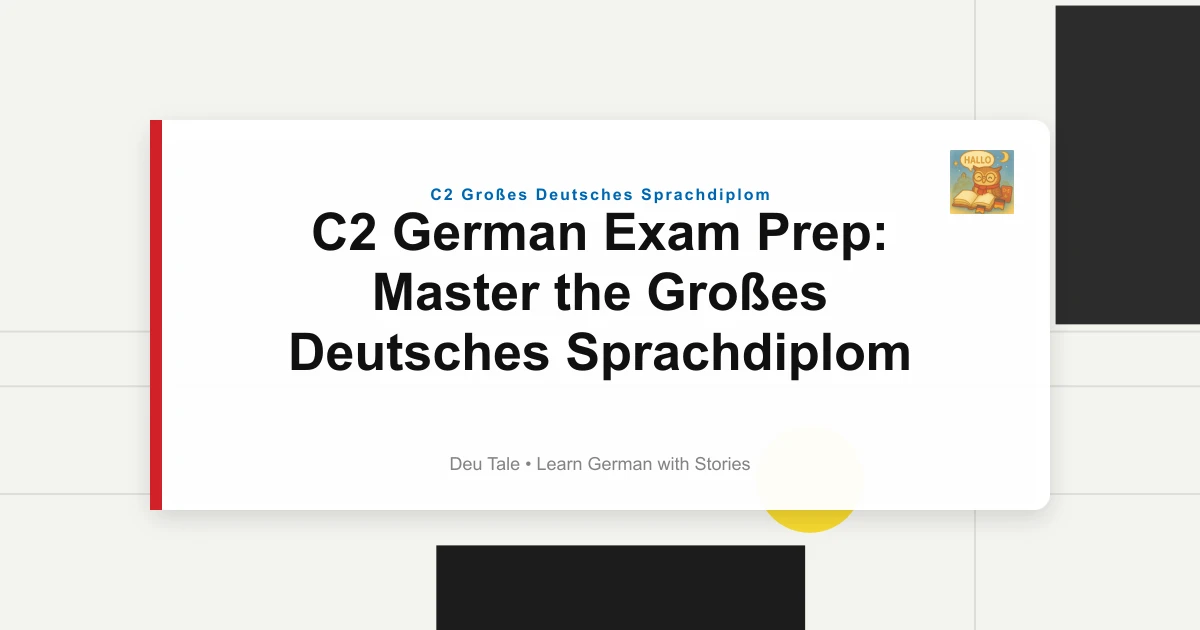 C2 German Exam Prep: Master the Großes Deutsches Sprachdiplom