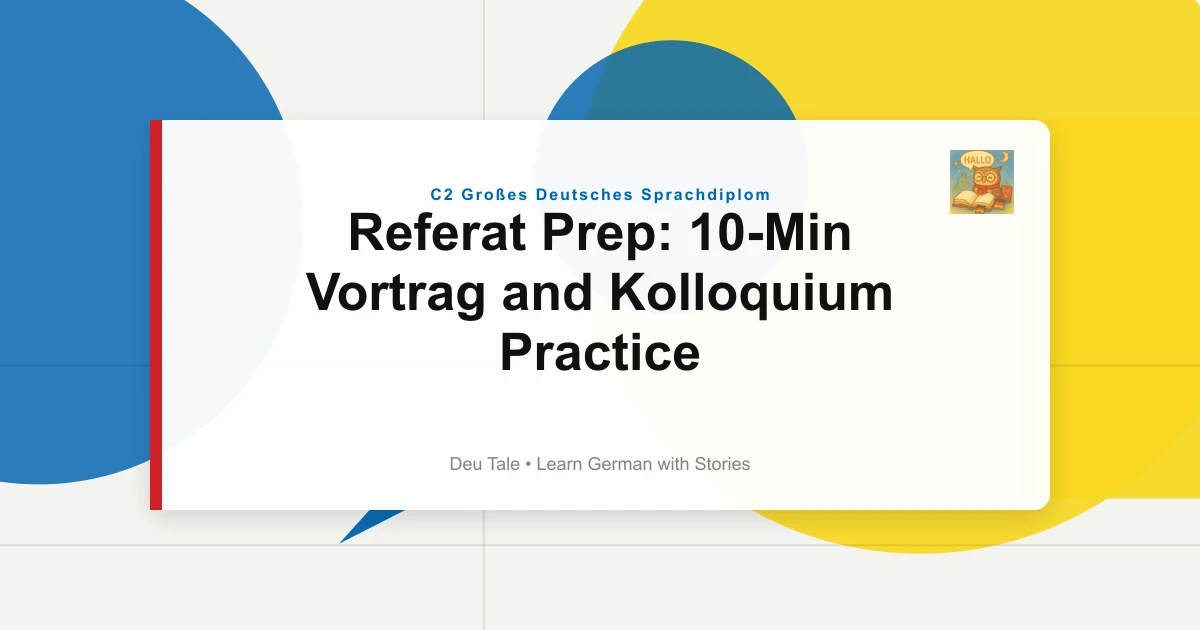 Referat Prep: 10-Min Vortrag and Kolloquium Practice