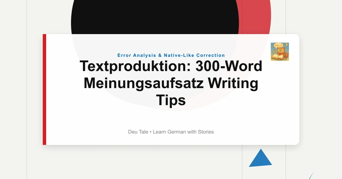 Textproduktion: 300-Word Meinungsaufsatz Writing Tips