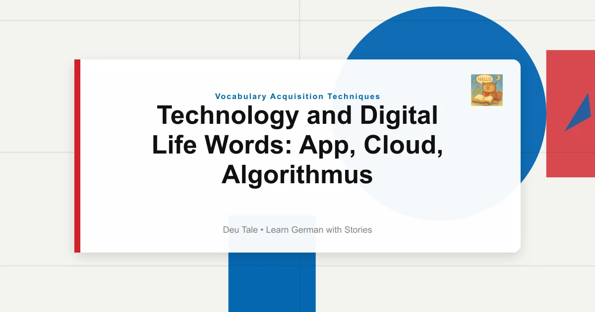 Technology and Digital Life Words: App, Cloud, Algorithmus