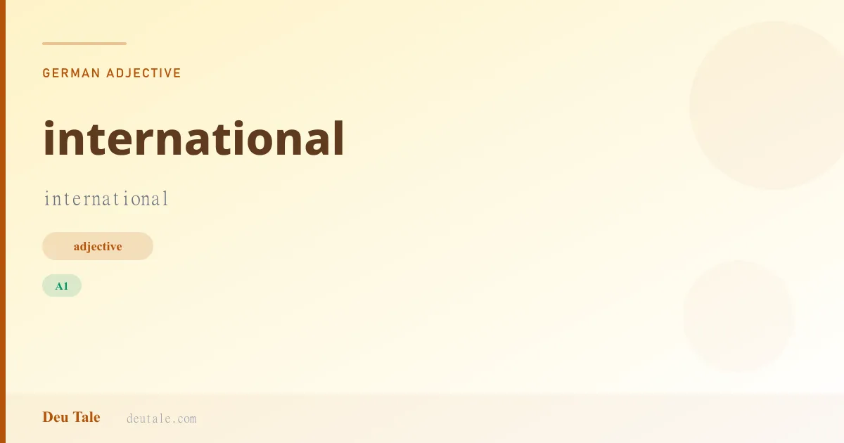 international — German adjective meaning international (A1)