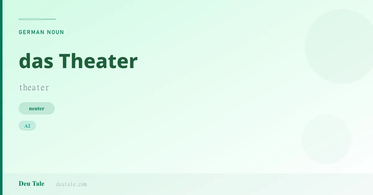 das Theater — German neuter noun meaning theater (A2)